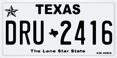 TX license plate DRU2416