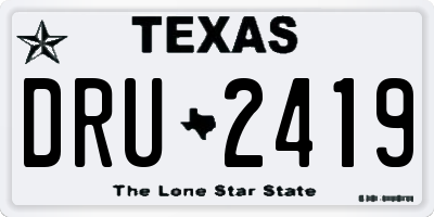 TX license plate DRU2419