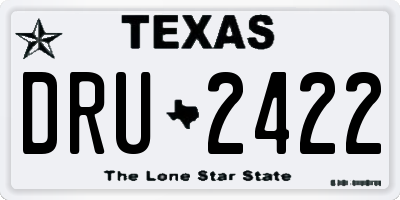 TX license plate DRU2422