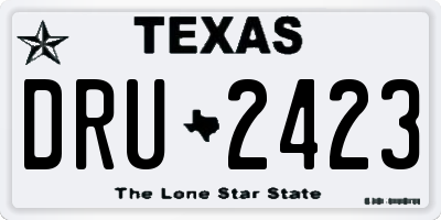 TX license plate DRU2423