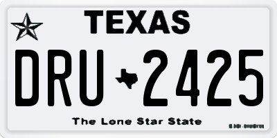 TX license plate DRU2425