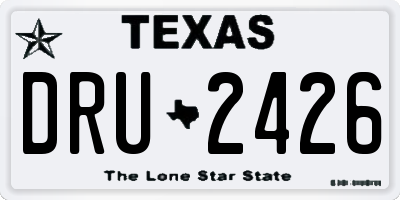 TX license plate DRU2426