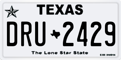 TX license plate DRU2429