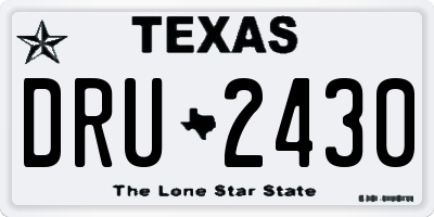 TX license plate DRU2430