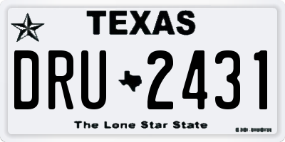 TX license plate DRU2431