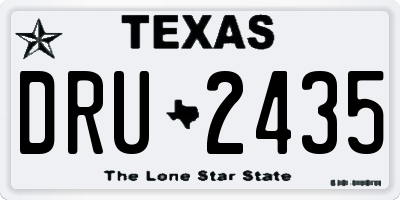 TX license plate DRU2435