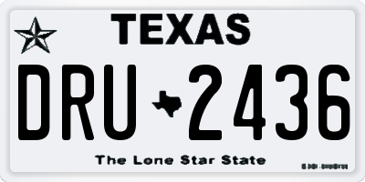 TX license plate DRU2436
