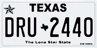 TX license plate DRU2440