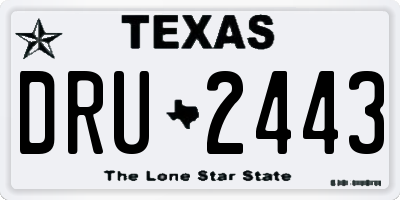 TX license plate DRU2443