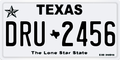 TX license plate DRU2456