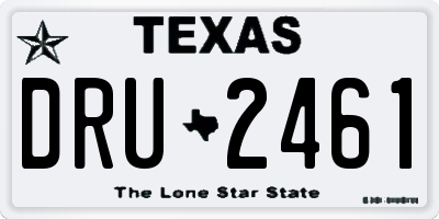 TX license plate DRU2461
