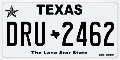 TX license plate DRU2462