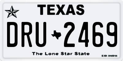 TX license plate DRU2469
