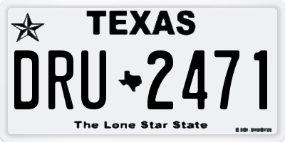 TX license plate DRU2471