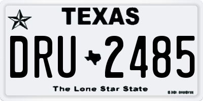 TX license plate DRU2485