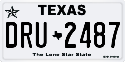 TX license plate DRU2487