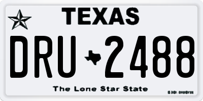 TX license plate DRU2488
