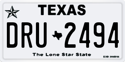 TX license plate DRU2494