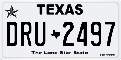 TX license plate DRU2497