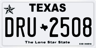 TX license plate DRU2508