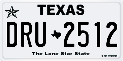 TX license plate DRU2512