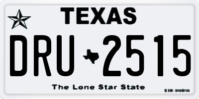 TX license plate DRU2515