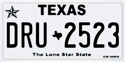 TX license plate DRU2523