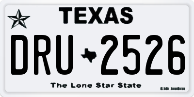 TX license plate DRU2526