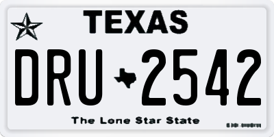 TX license plate DRU2542