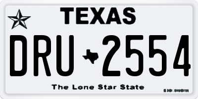 TX license plate DRU2554