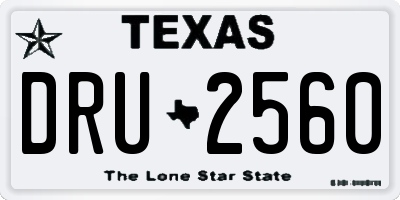 TX license plate DRU2560