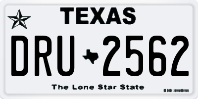TX license plate DRU2562