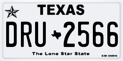 TX license plate DRU2566