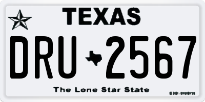 TX license plate DRU2567