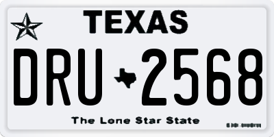 TX license plate DRU2568