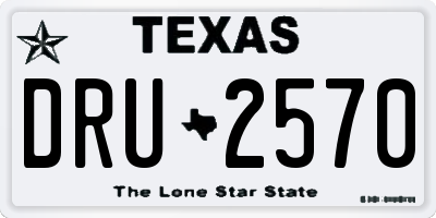 TX license plate DRU2570