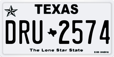 TX license plate DRU2574