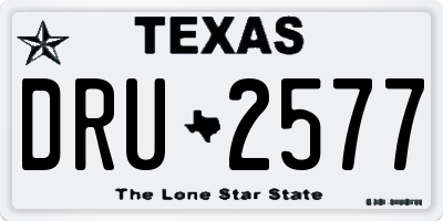 TX license plate DRU2577