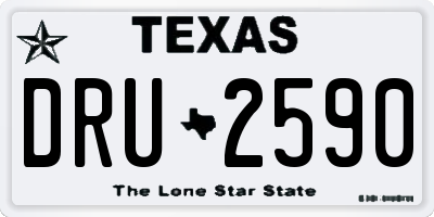TX license plate DRU2590