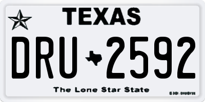 TX license plate DRU2592
