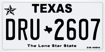 TX license plate DRU2607