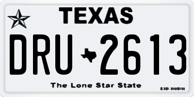 TX license plate DRU2613