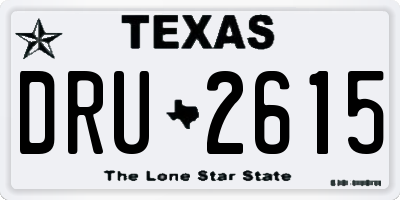 TX license plate DRU2615
