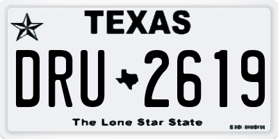 TX license plate DRU2619