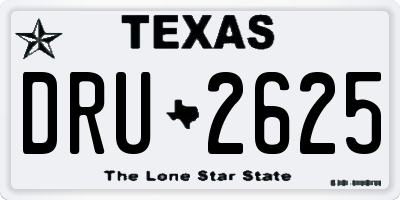 TX license plate DRU2625