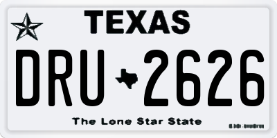 TX license plate DRU2626