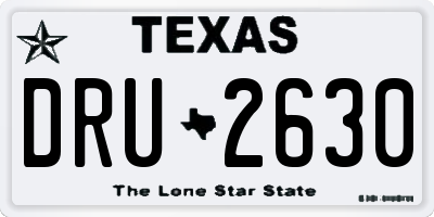 TX license plate DRU2630