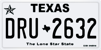 TX license plate DRU2632