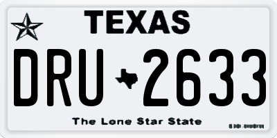 TX license plate DRU2633