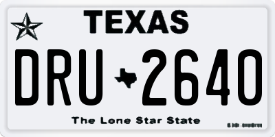 TX license plate DRU2640